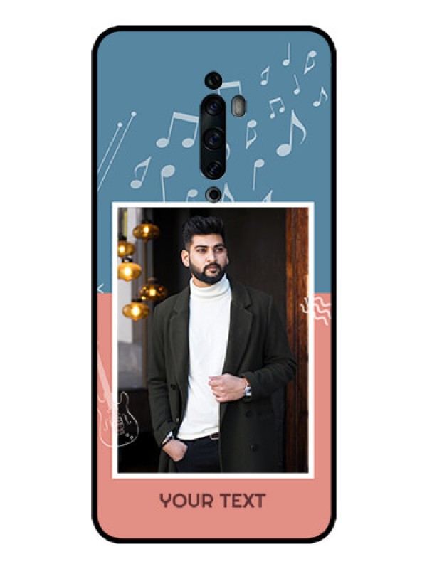 Custom Oppo Reno 2Z Photo Printing on Glass Case  - with Color Musical Note Design