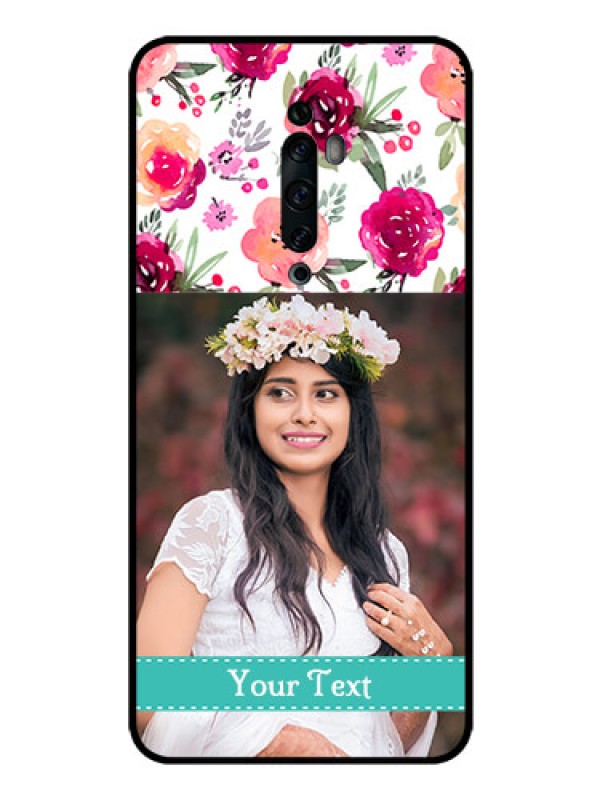 Custom Oppo Reno 2Z Custom Glass Phone Case  - Watercolor Floral Design