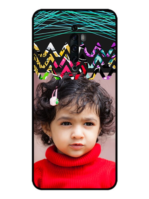 Custom Oppo Reno 2Z Personalized Glass Phone Case  - Neon Abstract Design