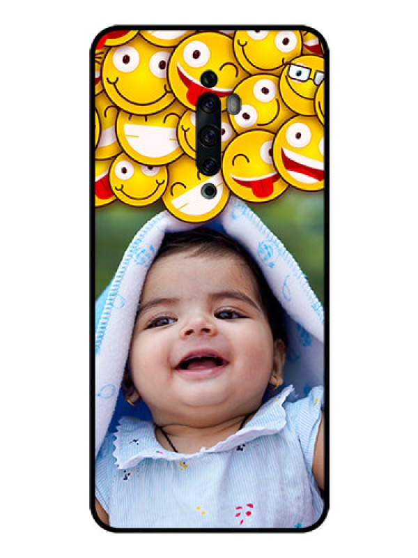 Custom Oppo Reno 2Z Custom Glass Mobile Case  - with Smiley Emoji Design