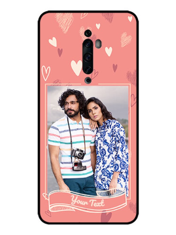 Custom Oppo Reno 2Z Custom Glass Phone Case  - Love doodle art Design