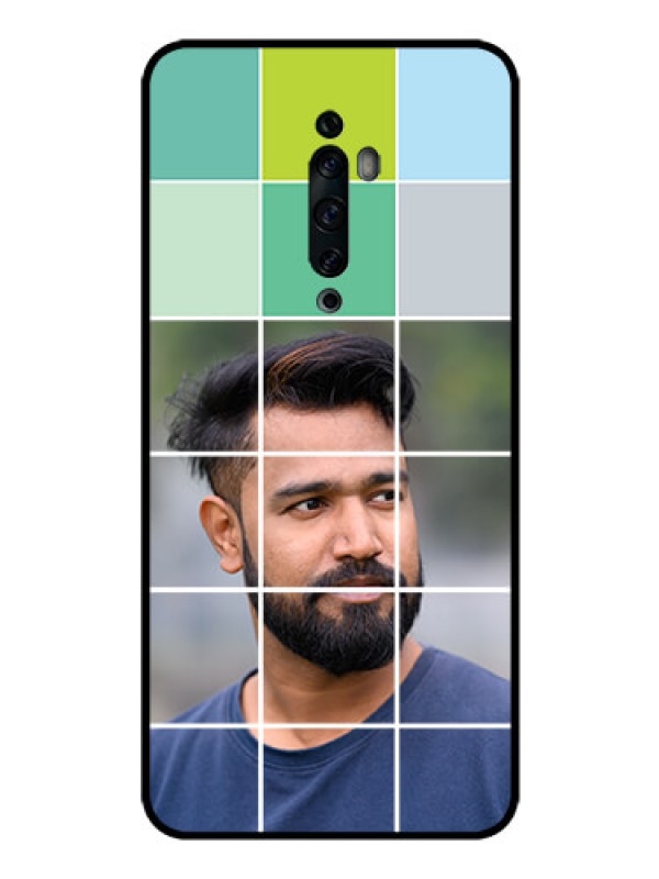 Custom Oppo Reno 2Z Photo Printing on Glass Case  - with white box pattern 