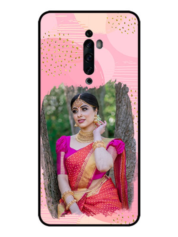 Custom Oppo Reno 2Z Personalized Glass Phone Case  - Gold Glitter Splash Design