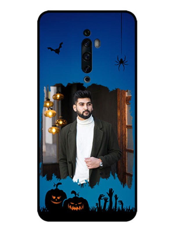 Custom Oppo Reno 2Z Photo Printing on Glass Case  - with pro Halloween design 