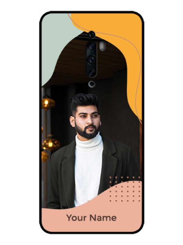 Custom Oppo Reno 2z Personalized Glass Phone Case - Tri-coloured overlay design