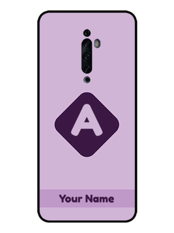 Custom Oppo Reno 2z Custom Glass Mobile Case - Custom Letter in curved badge Design