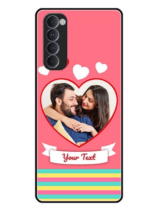 Custom Oppo Reno 4 Pro Photo Printing on Glass Case  - Love Doodle Design