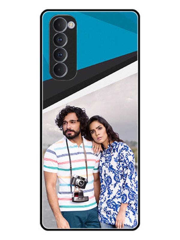 Custom Oppo Reno 4 Pro Photo Printing on Glass Case  - Simple Pattern Photo Upload Design