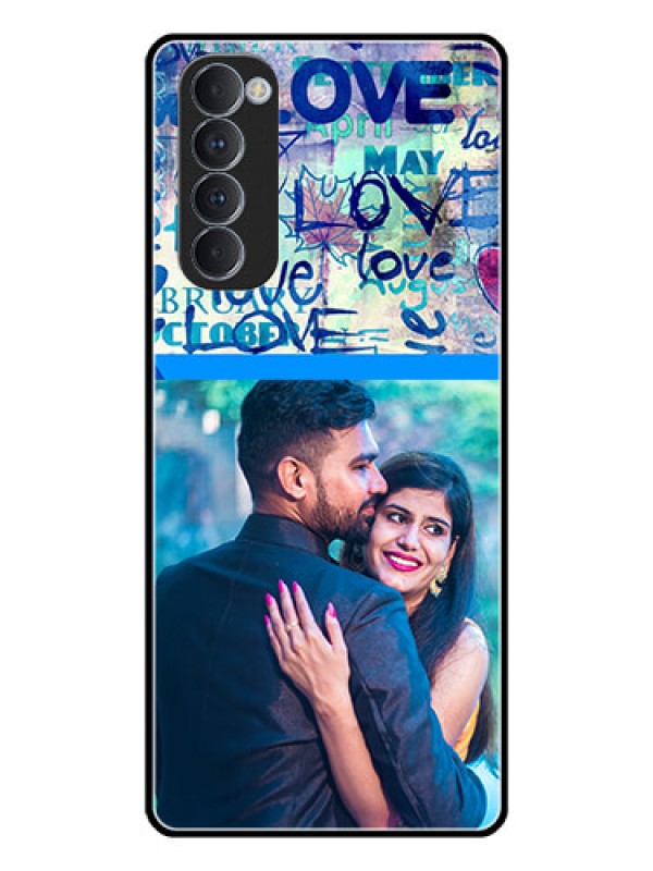 Custom Oppo Reno 4 Pro Custom Glass Mobile Case  - Colorful Love Design