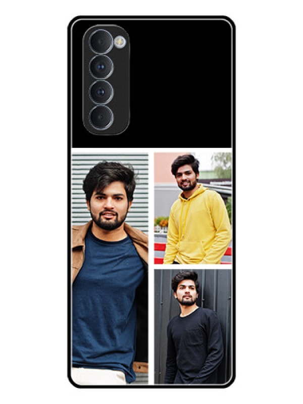 Custom Oppo Reno 4 Pro Photo Printing on Glass Case  - Upload Multiple Picture Design