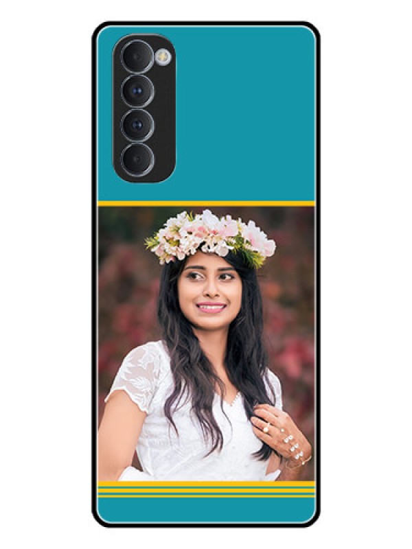Custom Oppo Reno 4 Pro Custom Glass Phone Case  - Yellow & Blue Design 