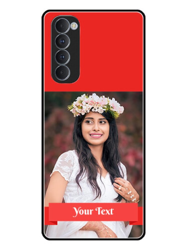 Custom Oppo Reno 4 Pro Custom Glass Phone Case  - Simple Red Color Design