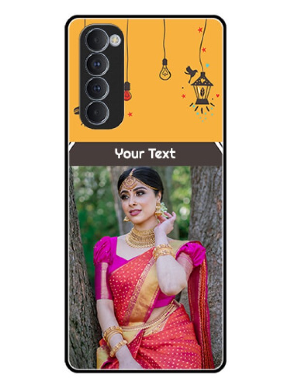 Custom Oppo Reno 4 Pro Custom Glass Mobile Case  - with Family Picture and Icons 