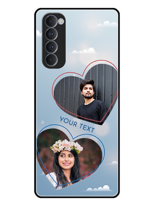 Custom Oppo Reno 4 Pro Custom Glass Mobile Case  - Blue Color Couple Design 