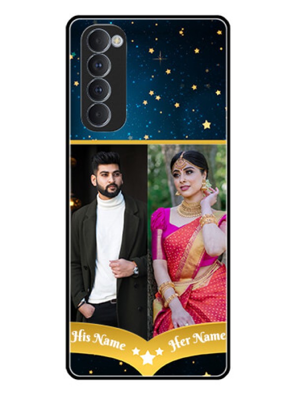 Custom Oppo Reno 4 Pro Custom Glass Phone Case  - Galaxy Stars Backdrop Design