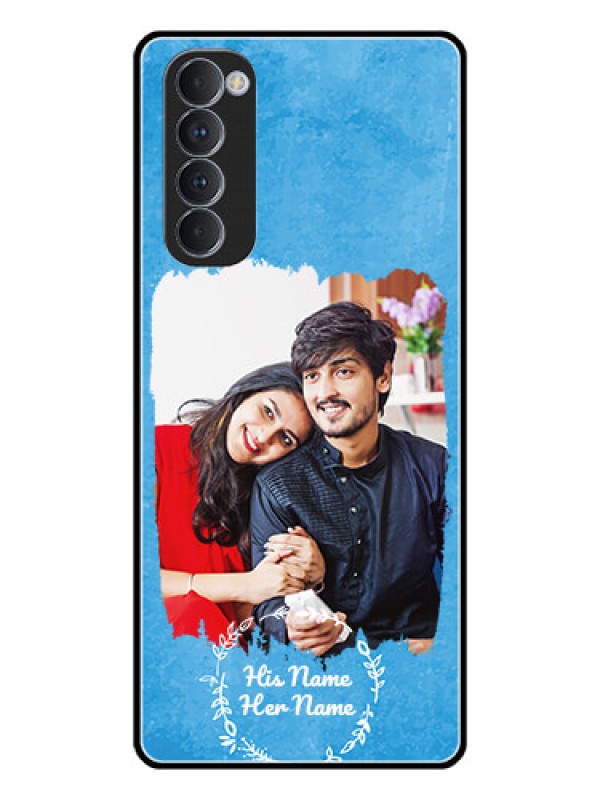 Custom Oppo Reno 4 Pro Custom Glass Phone Case - Blue Color Vintage Design