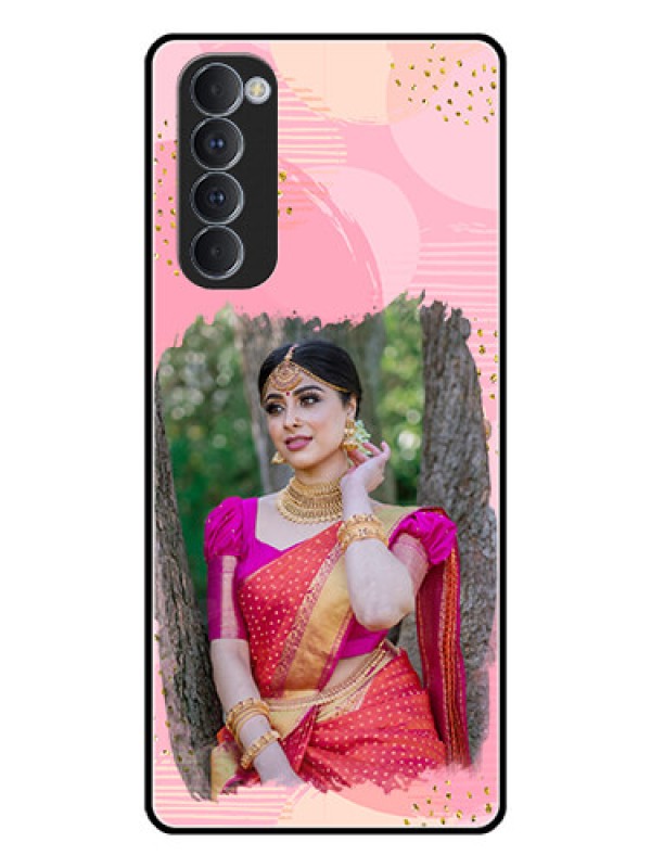 Custom Oppo Reno 4 Pro Personalized Glass Phone Case  - Gold Glitter Splash Design