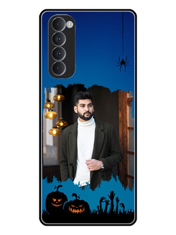 Custom Oppo Reno 4 Pro Photo Printing on Glass Case  - with pro Halloween design 