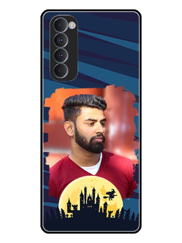 Custom Oppo Reno 4 Pro Photo Printing on Glass Case  - Halloween Witch Design 