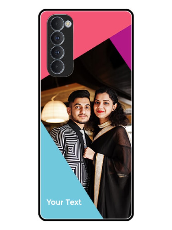 Custom Oppo Reno 4 Pro Custom Glass Mobile Case - Stacked Triple colour Design
