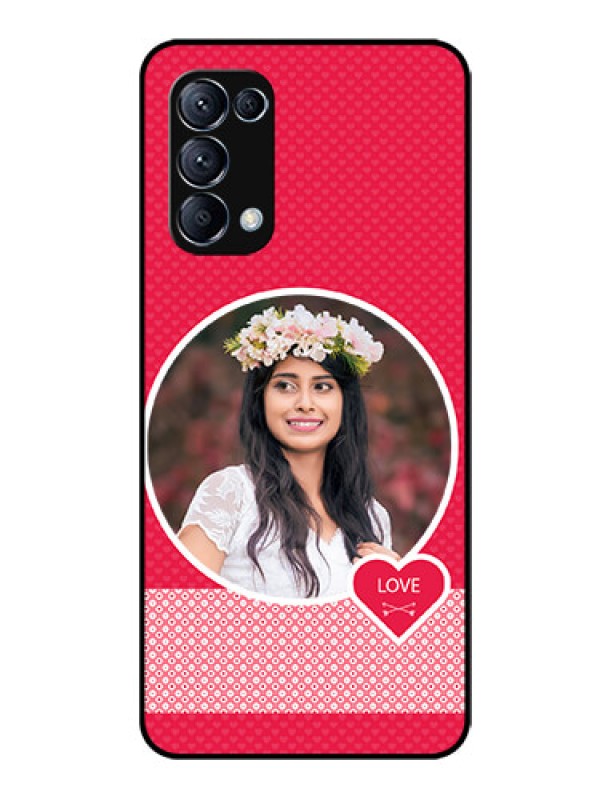 Custom Reno 5 Pro 5G Personalised Glass Phone Case  - Pink Pattern Design