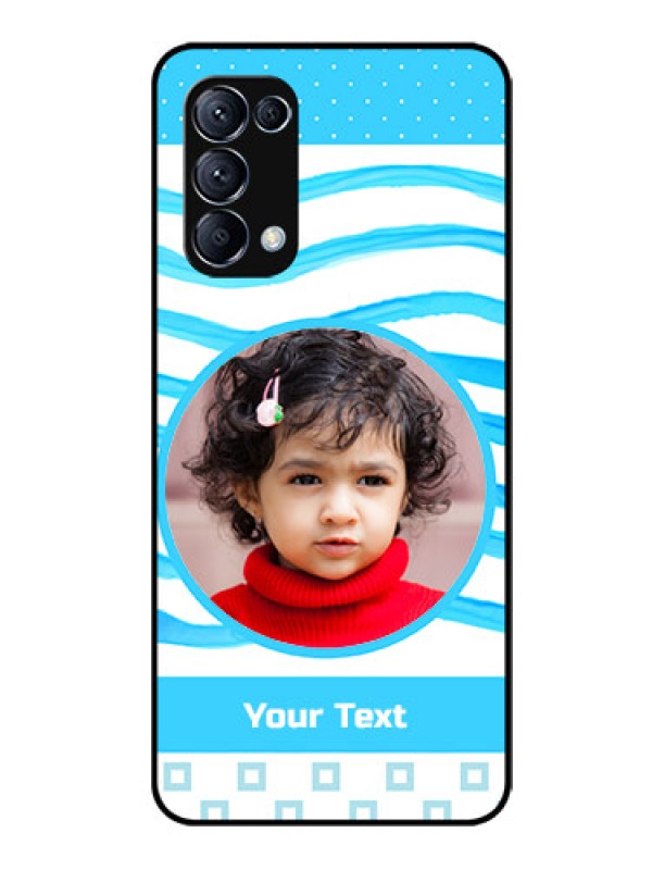 Custom Reno 5 Pro 5G Custom Glass Phone Case  - Simple Blue Case Design