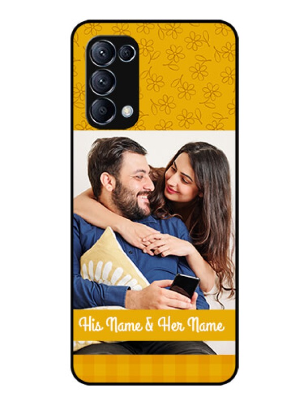 Custom Reno 5 Pro 5G Custom Glass Mobile Case  - Yellow Floral Design