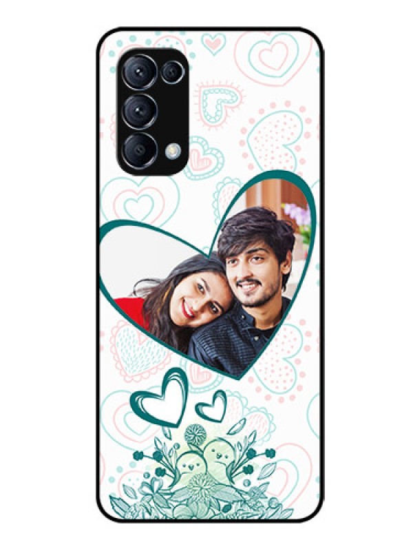 Custom Reno 5 Pro 5G Photo Printing on Glass Case  - Premium Couple Design