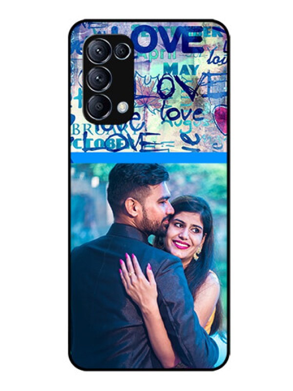 Custom Reno 5 Pro 5G Custom Glass Mobile Case  - Colorful Love Design