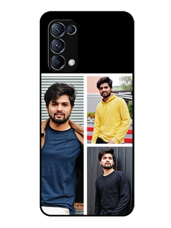 Custom Reno 5 Pro 5G Photo Printing on Glass Case  - Upload Multiple Picture Design