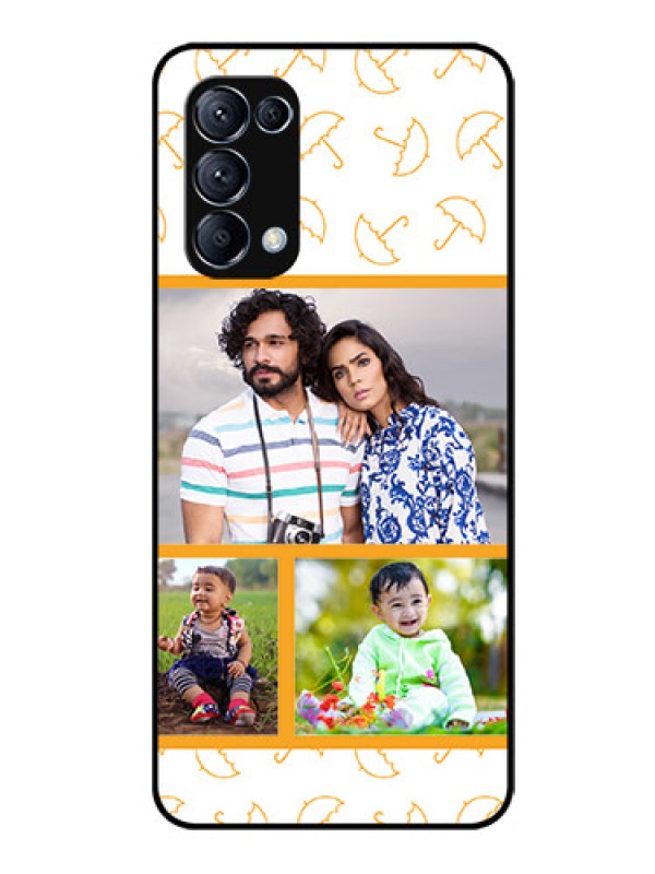 Custom Reno 5 Pro 5G Custom Glass Mobile Case  - Yellow Pattern Design