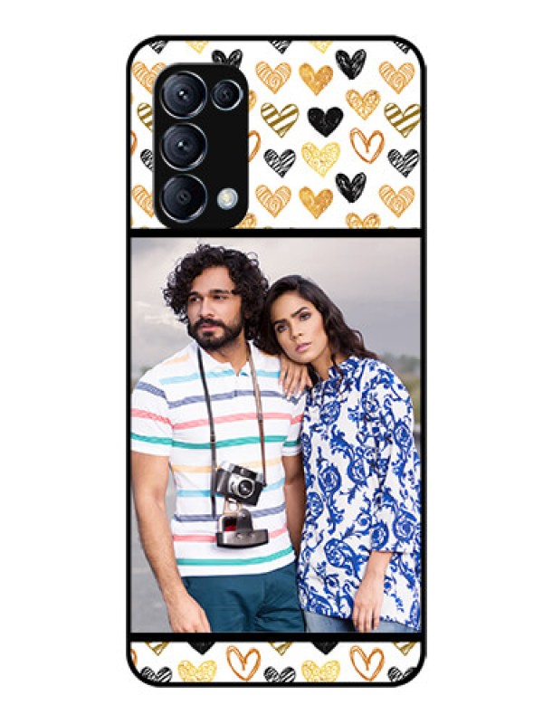 Custom Reno 5 Pro 5G Photo Printing on Glass Case  - Love Symbol Design