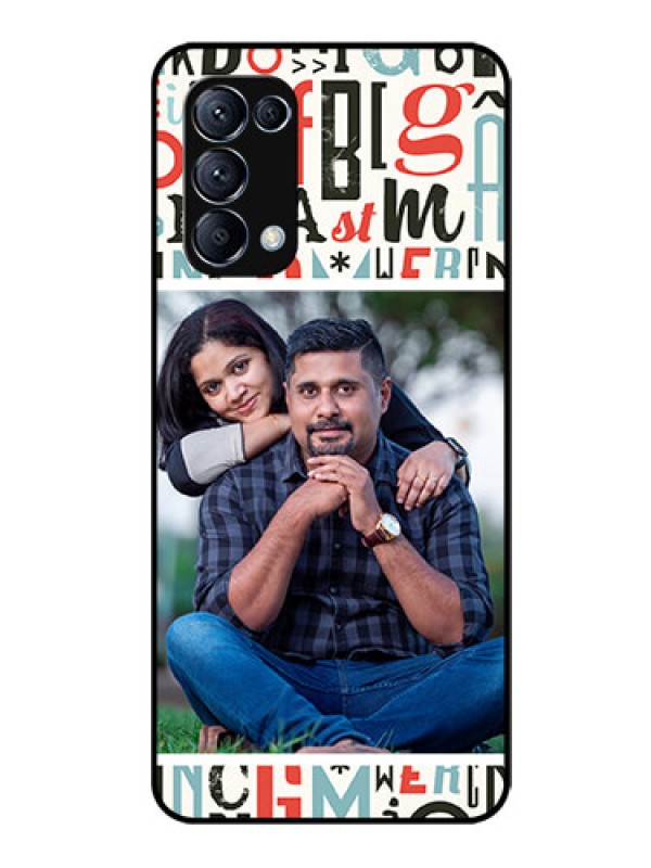 Custom Reno 5 Pro 5G Personalized Glass Phone Case  - Alphabet Design