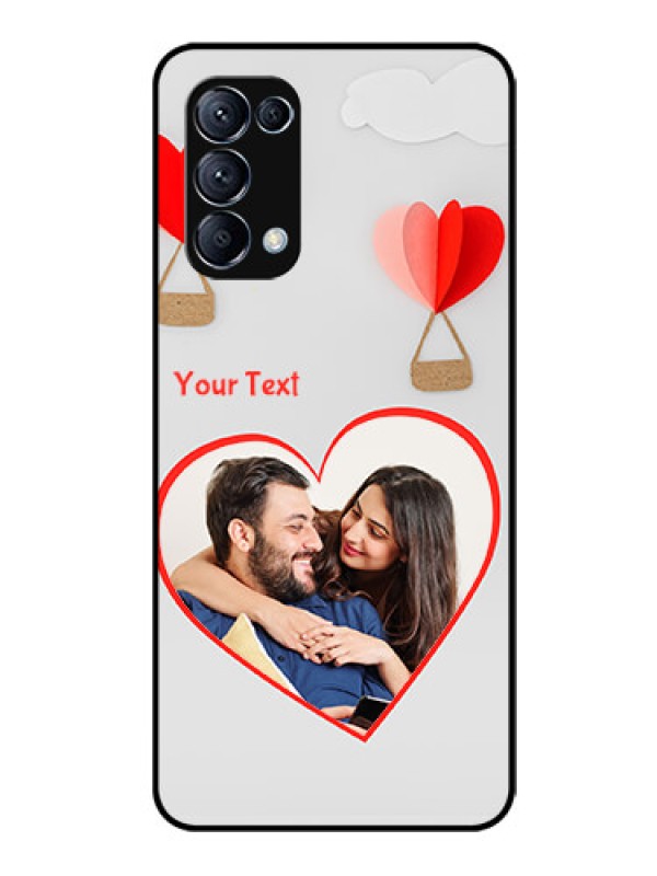 Custom Reno 5 Pro 5G Custom Glass Mobile Case  - Parachute Love Design