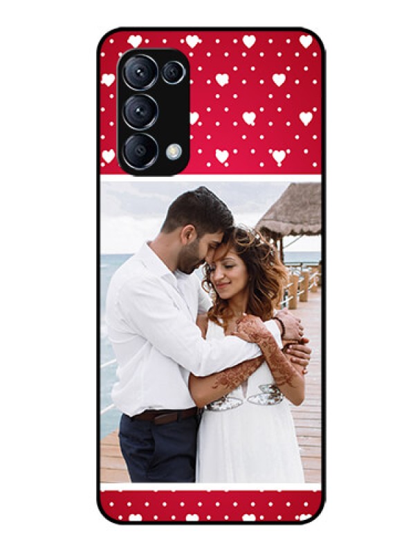 Custom Reno 5 Pro 5G Photo Printing on Glass Case  - Hearts Mobile Case Design
