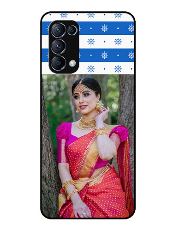 Custom Reno 5 Pro 5G Photo Printing on Glass Case  - Snow Pattern Design