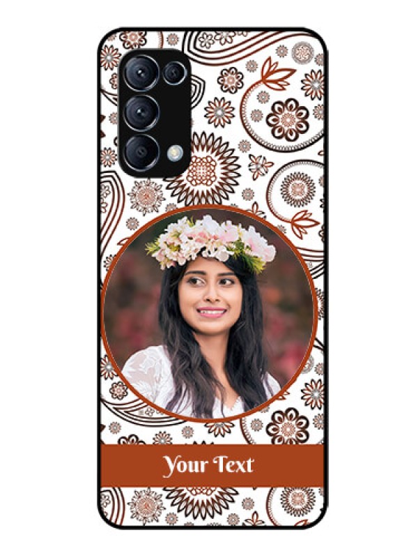 Custom Reno 5 Pro 5G Custom Glass Mobile Case  - Abstract Floral Design 