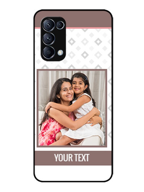 Custom Reno 5 Pro 5G Photo Printing on Glass Case  - Simple Diamond Design