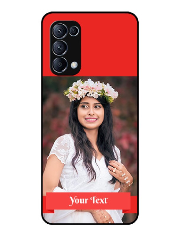 Custom Reno 5 Pro 5G Custom Glass Phone Case  - Simple Red Color Design