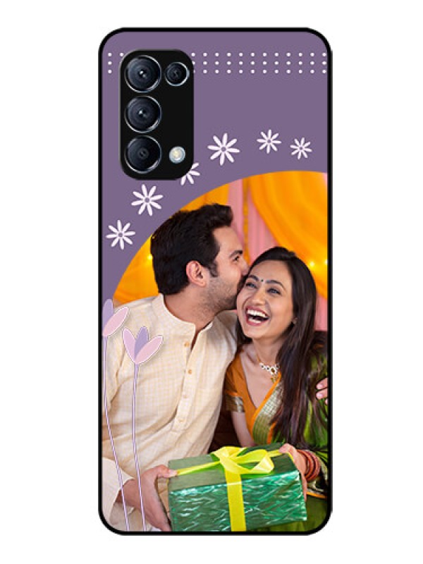 Custom Reno 5 Pro 5G Custom Glass Mobile Case  - Lavender flowers design 