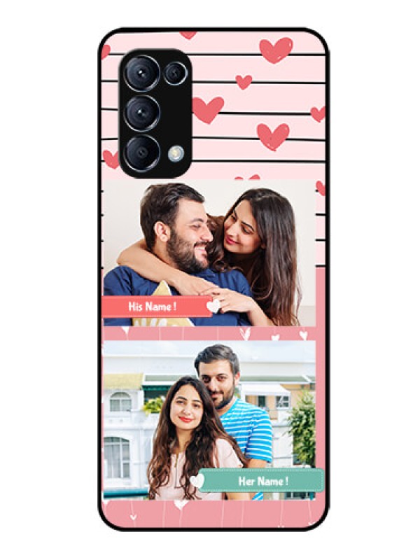 Custom Reno 5 Pro 5G Custom Glass Mobile Case  - Photo with Heart Design