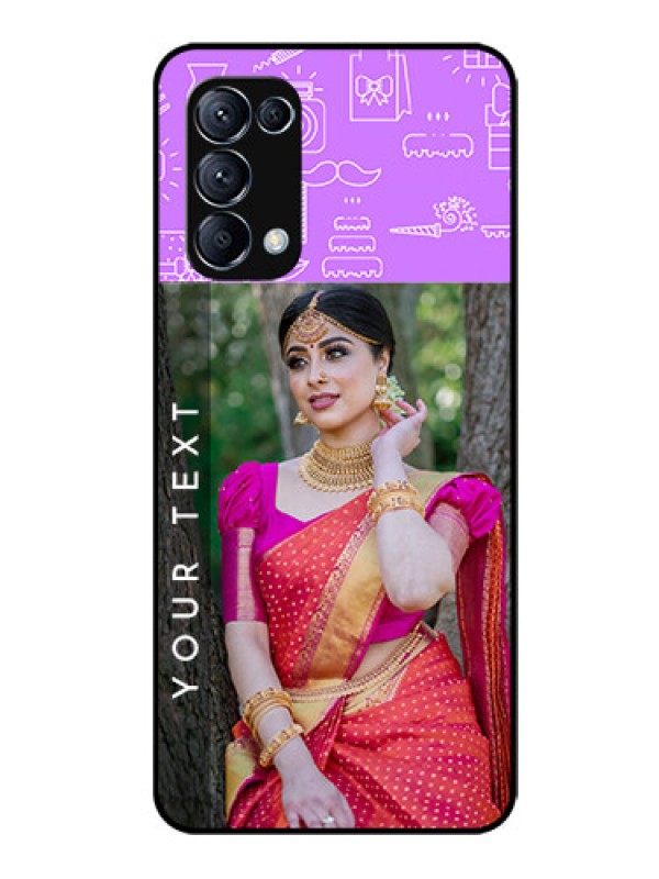 Custom Reno 5 Pro 5G Custom Glass Mobile Case  - Birthday Icons Design