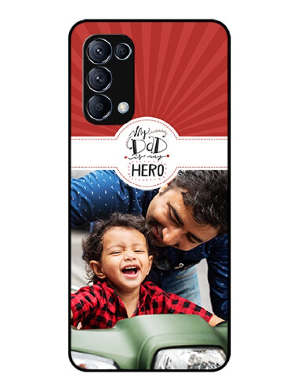 Custom Reno 5 Pro 5G Photo Printing on Glass Case  - My Dad Hero Design