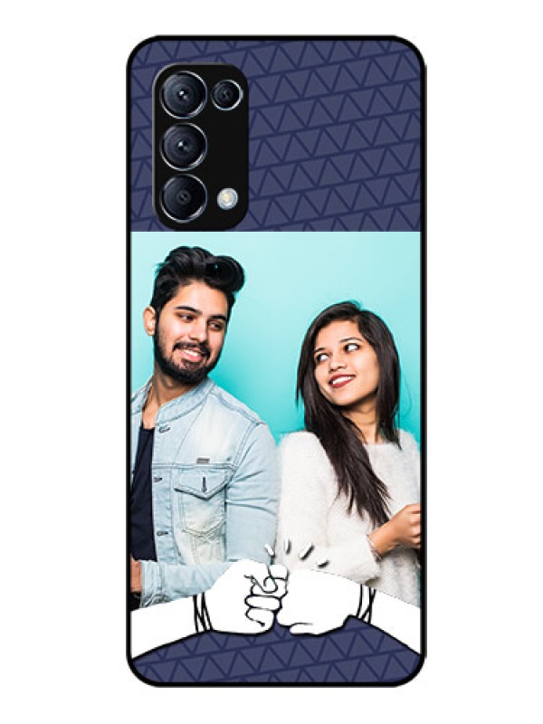 Custom Reno 5 Pro 5G Photo Printing on Glass Case  - with Best Friends Design  