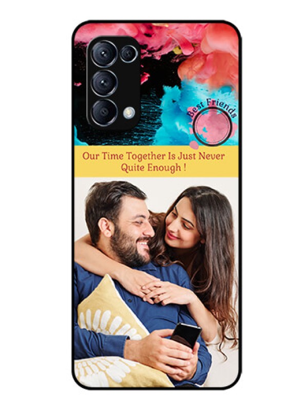 Custom Reno 5 Pro 5G Custom Glass Mobile Case  - Quote with Acrylic Painting Design