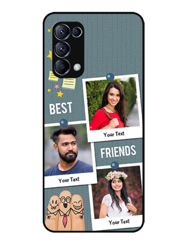 Custom Reno 5 Pro 5G Personalized Glass Phone Case  - Sticky Frames and Friendship Design