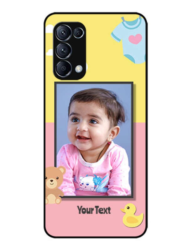 Custom Reno 5 Pro 5G Photo Printing on Glass Case  - Kids 2 Color Design
