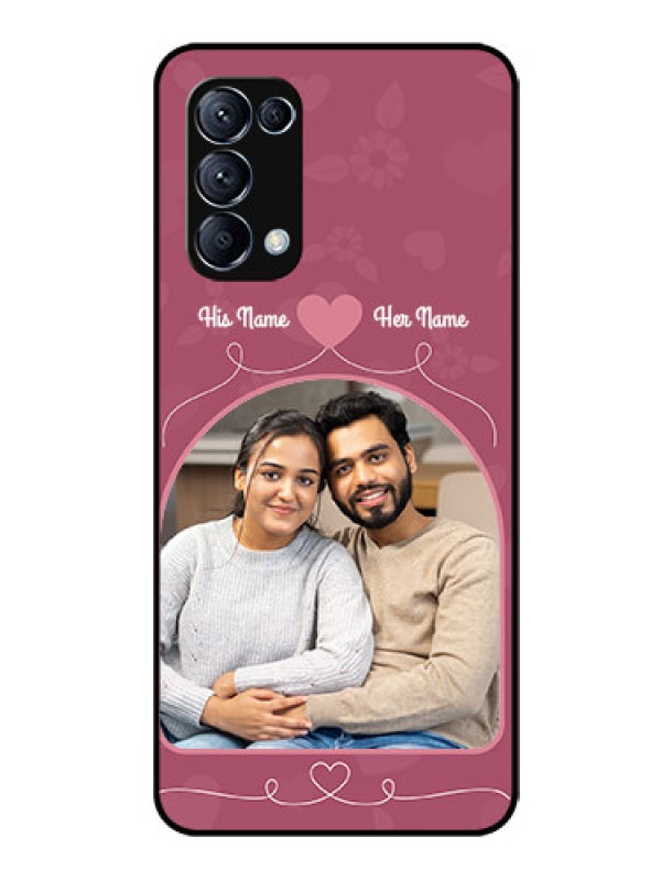 Custom Reno 5 Pro 5G Photo Printing on Glass Case  - Love Floral Design