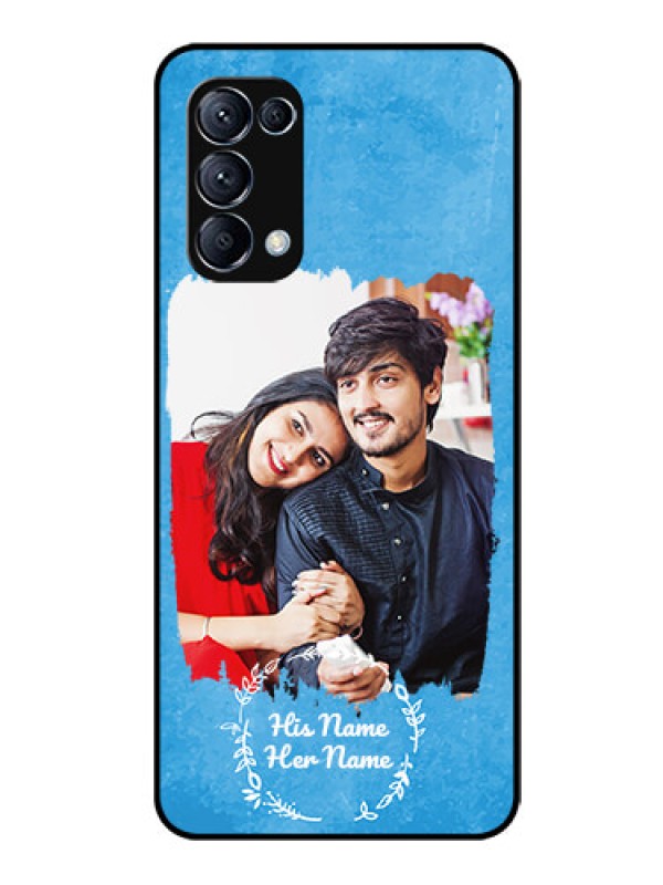 Custom Oppo Reno 5 Pro 5G Custom Glass Phone Case - Blue Color Vintage Design