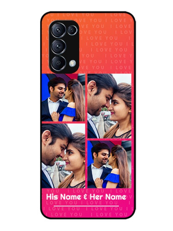 Custom Reno 5 Pro 5G Custom Glass Phone Case  - I Love You Pink Design
